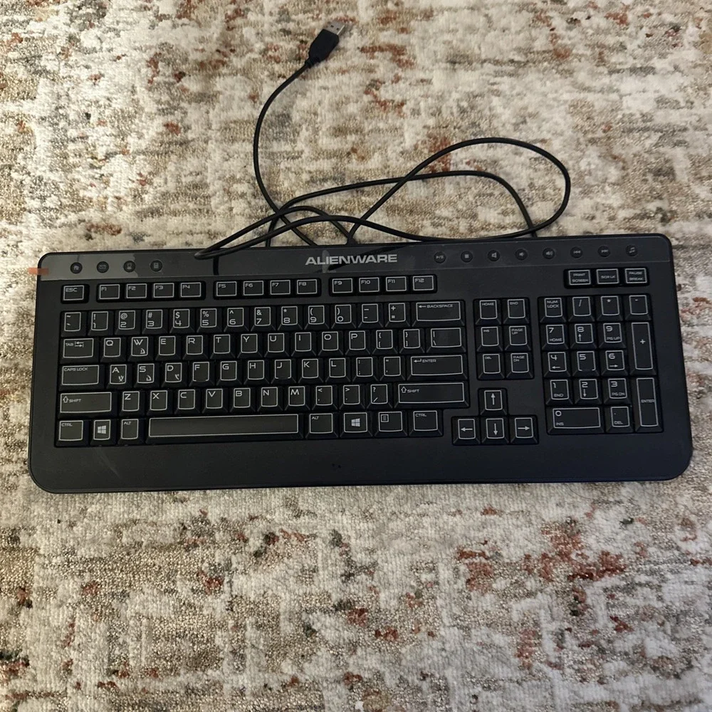 DELL ALIENWARE Black USB Wired Computer PC Gaming Multimedia Keyboard SK-8165